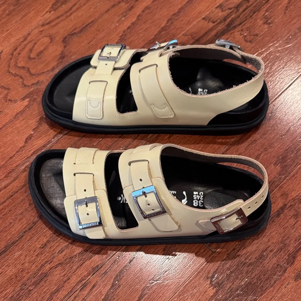 Birkenstock Cannes Leather Sandals - Butter - Picture 3 of 7